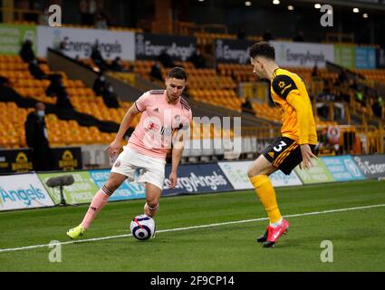 Wolverhampton, England, 17. April 2021. George Baldock von Sheffield Utd während des Premier League-Spiels in Molineux, Wolverhampton. Bildnachweis sollte lauten: Darren Staples/ Sportimage Stockfoto