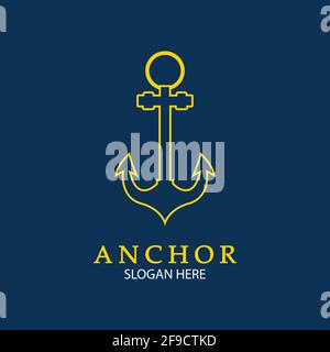 Anchor Logo Design Vector. Symbol für maritime Symbol oder Ocean Business Stock Vektor