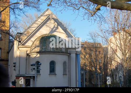 Landschaftsansicht der Synagoge Fraenkuler in Kreuzberg Berlin Stockfoto