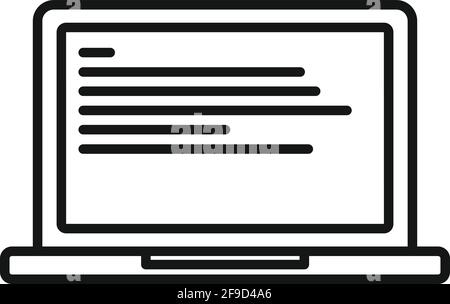 Symbol für das Laptop-Betriebssystem, Gliederungsstil Stock Vektor