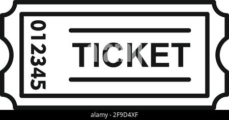 Bus Ticket Symbol, outline Style Stock Vektor