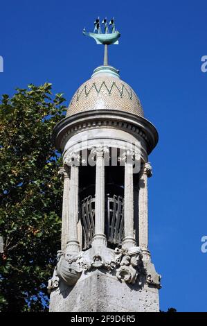 Detail der Spitze des Denkmals in Southampton an die Pilgerväter. Es war an diesem Standort in der Stadt Hampshire, dass Passagiere und Besatzung b versammelt Stockfoto