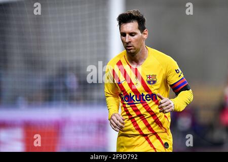 Sevilla, Spanien. April 2021. SEVILLA, SPANIEN - 17. APRIL: Lionel Messi vom FC Barcelona beim Copa del Rey Finale zwischen Athletic Club und FC Barcelona im Estadio de La Cartuja am 17. April 2021 in Sevilla, Spanien (Foto von Pablo Morano/Orange Picics) Credit: Orange Pics BV/Alamy Live News Stockfoto