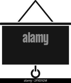 Wandbanner, weißes Symbol, einfacher Stil Stock Vektor