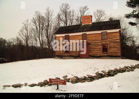 Das Haus von Captain William Smith im Minuteman National Historical Park ist einer der wenigen ständigen Zeugen des Starts der amerikanischen Revolution Stockfoto