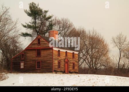 Das Haus von Captain William Smith im Minuteman National Historical Park ist einer der wenigen ständigen Zeugen des Starts der amerikanischen Revolution Stockfoto