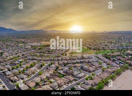 Luftaufnahme Wüste Avondale kleine Stadt in der Nähe des Staates Hauptstadt Phoenix Arizona Stockfoto