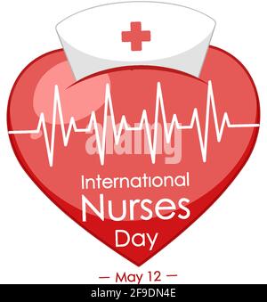 Happy International Nurses Day Schriftart mit Cross Medical Symbol Illustration Stock Vektor