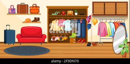 Mode Kleidung speichern Hintergrund Illustration Stock Vektor