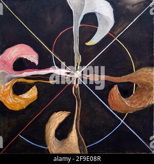 Hilma af Klint Kunstwerk mit dem Titel Swan No 7. Stockfoto