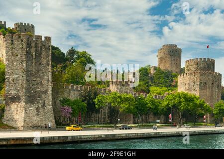 Festung Rumeli am Bosporus, Istanbul, Türkei Stockfoto
