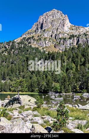 Estany de Ratera, Nationalpark Aigüestortes, Provinz Lerida, Katalonien, Spanien Stockfoto