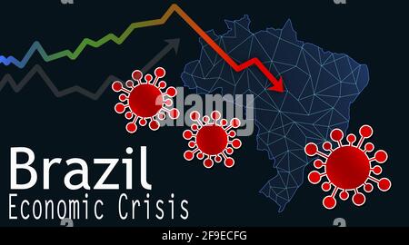 Eine Wirtschaftskrise in Brasilien aufgrund eines Coronavirus-Ausbruchs Stockfoto