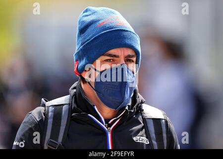 Imola, Italien. April 2021. Fernando Alonso (ESP) Alpine F1 Team. Großer Preis der Emilia Romagna, Sonntag, 18. April 2021. Imola, Italien. Quelle: James Moy/Alamy Live News Stockfoto
