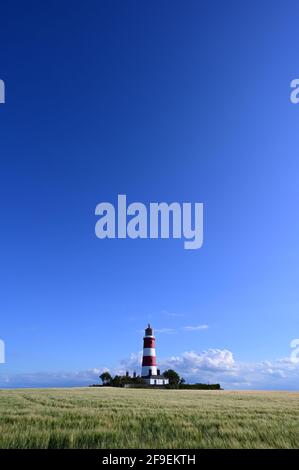 Ein Blick auf den Happisburgh Lighthouse in Happisburgh, dem einzigen unabhängig betriebenen Leuchtturm in Great Brita Stockfoto