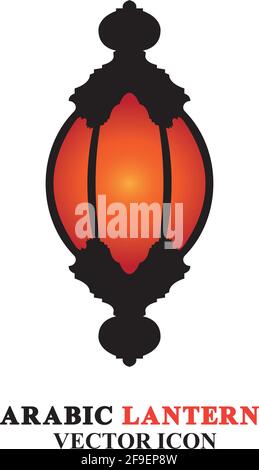 Arabische Laterne für ramadan Icon Flat Style. Isoliert auf weißem Hintergrund. Illustration. Stock Vektor