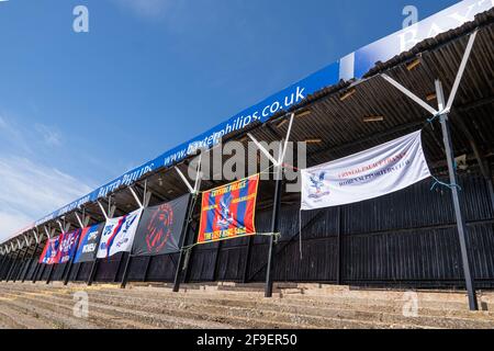 Bromley, Großbritannien. April 2021. Ein allgemeiner Blick vor dem Vitality Womens FA Cup-Spiel zwischen Crystal Palace und London Bees in Hayes Lane, Bromley, England. Kredit: SPP Sport Pressefoto. /Alamy Live News Stockfoto