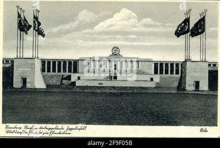 Nürnberger Kundgebung in Nürnberg, Deutschland - Zeppelinfeld auf dem Gelände der Reichsparteien - Zeppelinfeld-Tribüne Stockfoto