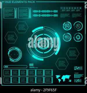 Futuristische grüne virtuelle grafische Touch-Benutzeroberfläche Stock Vektor