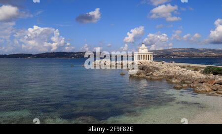 Leuchtturm des Heiligen Theodoroi in der Nähe von Argostoli, Kefalonia, Ionisches Meer, Griechenland Stockfoto