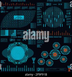 Futuristische grüne virtuelle grafische Touch-Benutzeroberfläche Stock Vektor