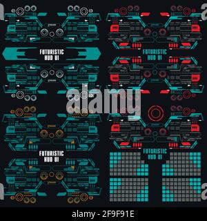 Futuristische grüne virtuelle grafische Touch-Benutzeroberfläche Stock Vektor