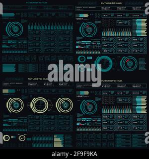 Futuristische grüne virtuelle grafische Touch-Benutzeroberfläche Stock Vektor