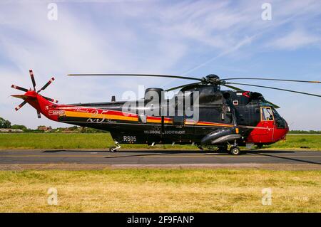 Belgischen Sea King Hubschrauber. Westland Sea King Mk 48 RS 05 mit speziellen 25-jähriges Farbschema. Force Aérienne Belge, belgische Luftwaffe Stockfoto