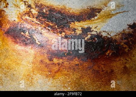 Textur aus rostigen Metall für Tapete oder Hintergrund Stockfoto