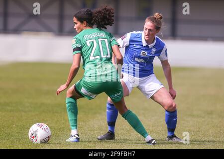 Solihull, West Midlands, Großbritannien. April 2021. Birmingham CityWomen 5 - 1 Coventry United in der vierten Runde des FA Vitality Cup. Rebecca Holloway aus Birmingham. Kredit: Peter Lopeman/Alamy Live Nachrichten Stockfoto