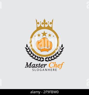 Meisterkoch Logo Design Vector Illustration Stock Vektor