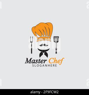 Meisterkoch Logo Design Vector Illustration Stock Vektor