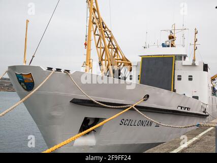 RMV Scillonian liegt in Penzance, Cornwall, Großbritannien Stockfoto