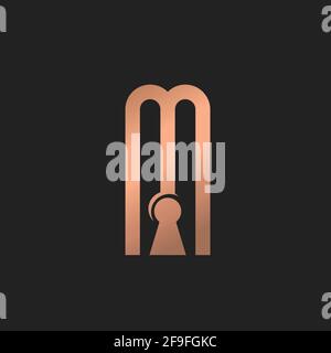 Schlüsselloch Illustration Logo. Abstrakter Schlüsselloch Logo Konzept Vektor. Stock Vektor