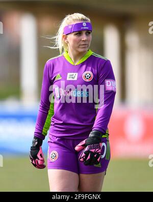 Middlesborough, Großbritannien. April 2021. Fran Kitching (20 Sheffield United) beim vierten Runde des Vitality Womens FA Cup zwischen Middlesborough und Sheffield United auf der Bedford Terrace in Middlesborough, England. Kredit: SPP Sport Pressefoto. /Alamy Live News Stockfoto