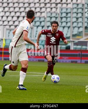 Simone Verdi (FC Turin) während der italienischen Serie A 2020-21, Ootballspiel zwischen dem FC Turin und AS Roma, 18. April 2021 im Stadio Grande Torino, Stockfoto