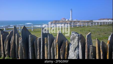 Der Point Arena Lighthouse an der wilden Medocino Küste, California CA Stockfoto