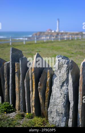 Der Point Arena Lighthouse an der wilden Medocino Küste, California CA Stockfoto