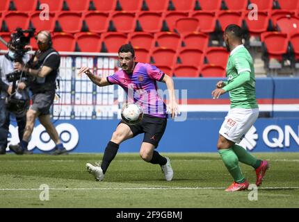 Alessandro Florenzi vom PSG während des französischen Ligue-1-Fußballspiels zwischen Paris Saint-Germain (PSG) und AS Saint-Etienne (ASSE) am 18. April 2021 im Stadion Parc des Princes in Paris, Frankreich - Foto Jean Catuffe / DPPI / LiveMedia Stockfoto