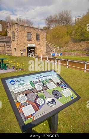 Der Eingang zum südlichen Ende oder Portal der Historischer Harecastle Kanal Tunnel auf dem Trent und Mersey Kanal Stoke on Trent Staffordshire Stockfoto