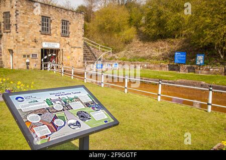 Der Eingang zum südlichen Ende oder Portal der Historischer Harecastle Kanal Tunnel auf dem Trent und Mersey Kanal Stoke on Trent Staffordshire Stockfoto