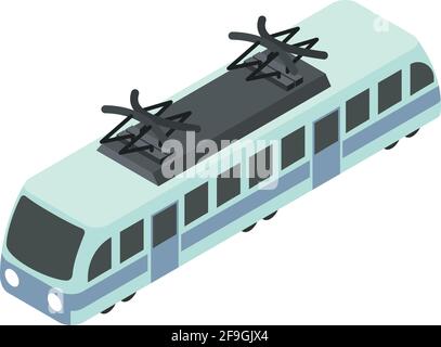 Symbol für elektrischen Zug. Isometrisches Vektor-Symbol für das Webdesign auf weißem Hintergrund Stock Vektor