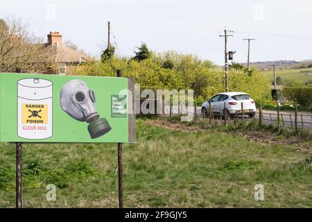 Cleve Hill Solarkraftwerk, KEINE Kampagne für Solarkraftwerk, Kent, Engand Stockfoto