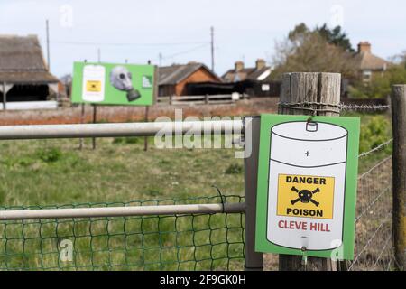 Cleve Hill Solarkraftwerk, KEINE Kampagne für Solarkraftwerk, Kent, Engand Stockfoto