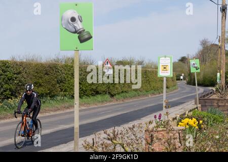 Cleve Hill Solarkraftwerk, KEINE Kampagne für Solarkraftwerk, Kent, Engand Stockfoto