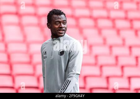 Kopenhagen, Dänemark. April 2021. Mustapha Bundu (28) des FC Kopenhagen vor dem 3F Superliga-Spiel zwischen dem FC Kopenhagen und dem FC Nordsjaelland in Parken in Kopenhagen. (Foto: Gonzales Photo/Alamy Live News Stockfoto