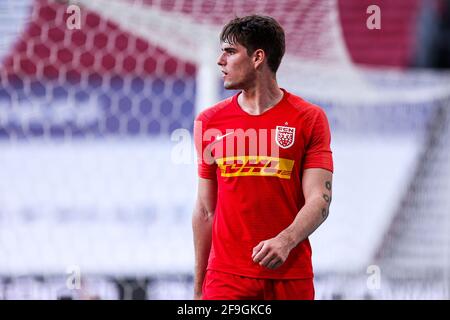 Kopenhagen, Dänemark. April 2021. Ivan Mesik (25) vom FC Nordsjaelland beim 3F Superliga-Spiel zwischen dem FC Kopenhagen und dem FC Nordsjaelland in Parken in Kopenhagen. (Foto: Gonzales Photo/Alamy Live News Stockfoto