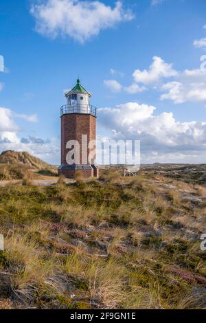 Kreuzlicht, Leuchtturm auf Sanddüne, Kampen, Sylt, Nordfriesische Insel, Nordsee, Nordfriesland, Schleswig-Holstein, Deutschland Stockfoto