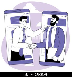 Online-Vertrag oder -Vertrag. Stock Vektor