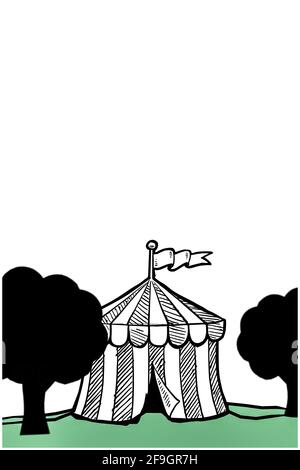 Zirkuszelt auf weißem Hintergrund 3 isolierte d Abbildung Stockfoto